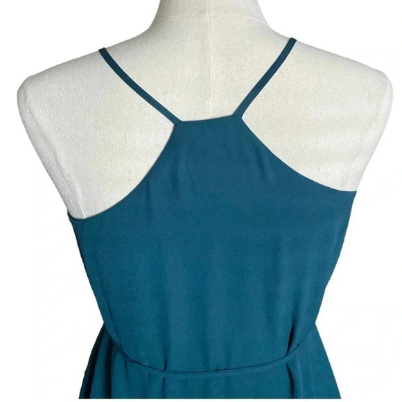 ANN TAYLOR LOFT |Women’s Teal Strapy Dolphin Hem Sheath Mini Shift Dress Size XS - Picture 6 of 9